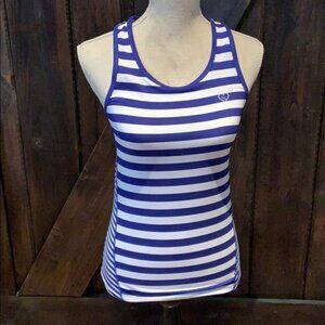 Live Love Dream blue and white striped tank top